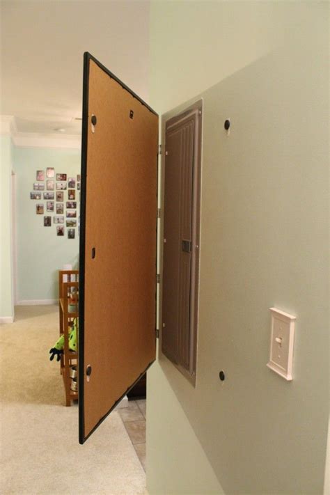 ideas to cover electrical panel box|how to disguise electrical panel.